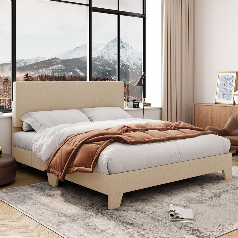 Wayfair beige bed discount